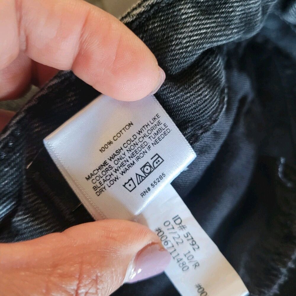 Express Jeans Womens Size 10 Low Rise Relaxed Straight Button Fly Faded Black - Picture 4 of 8